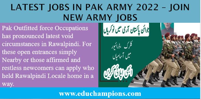 Jobs In Pak Army